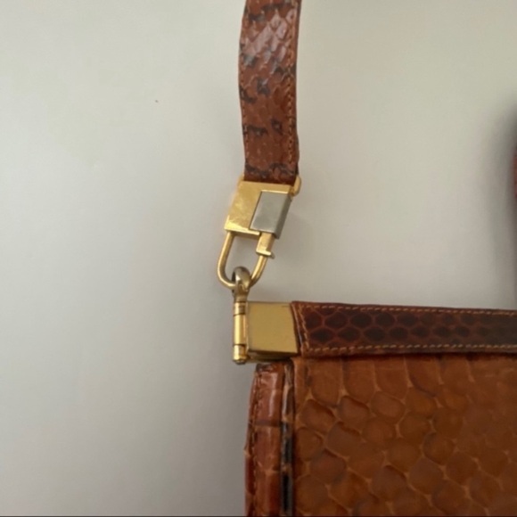 Vintage Snake Skin Purse Satchel Bag - Picture 7 of 14